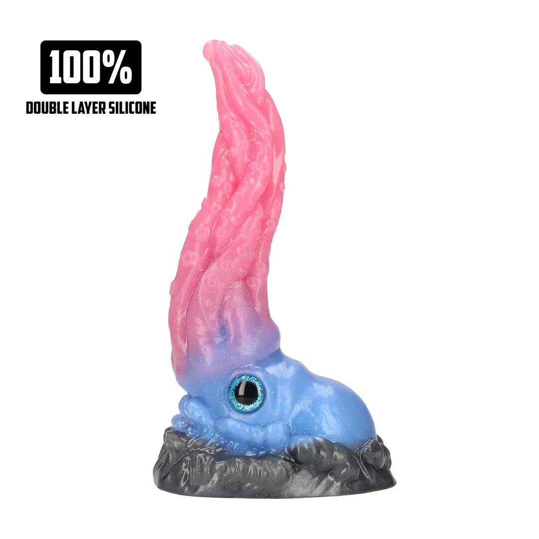 Kraken's Lick - Siliconen Dildo - Blue/Red